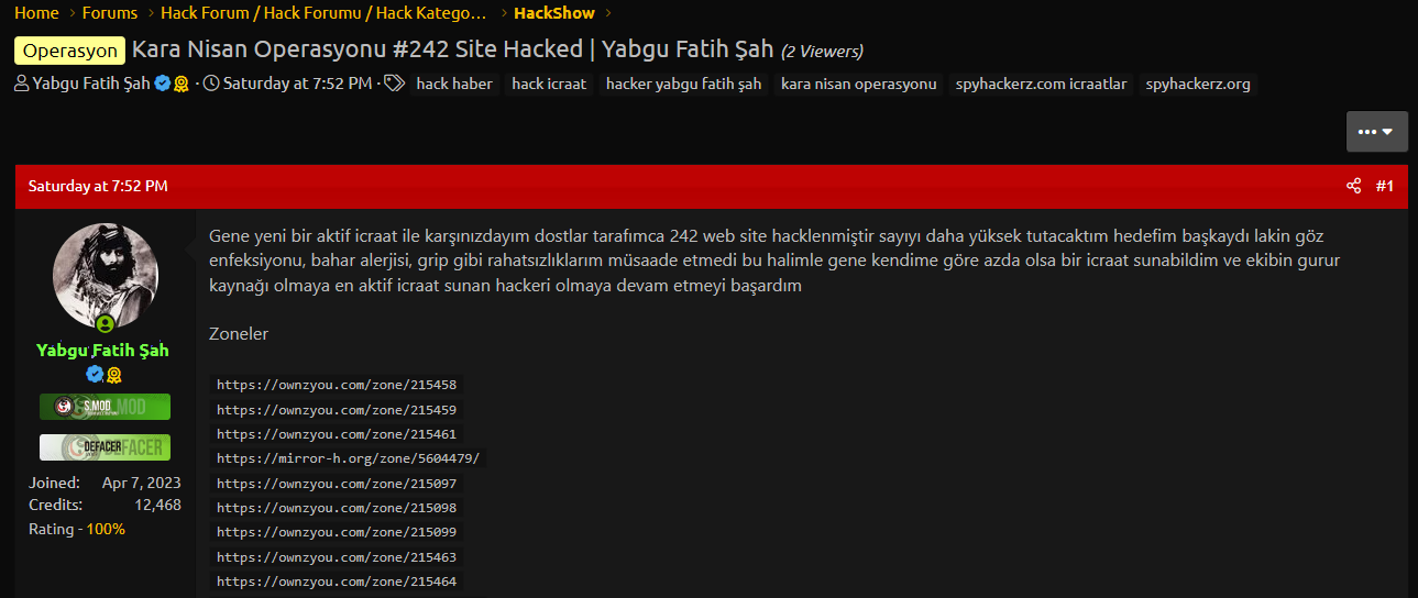 Yabgu Fatih Şah'tan Kara Nisan Operasyonu Hacking!